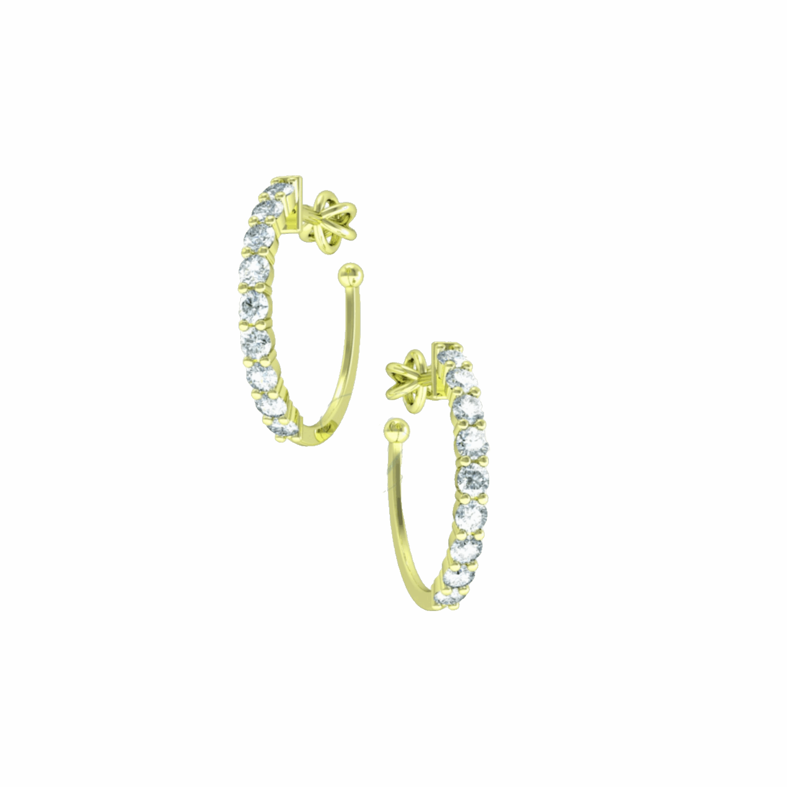 Náušnice Clementine - žluté zlato, diamanty