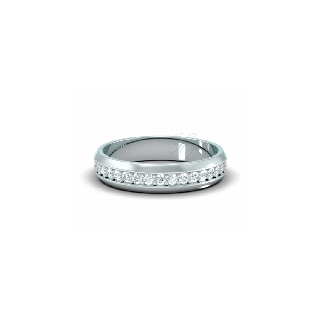 Dámský snubní prsten Monica - bílé zlato, diamanty