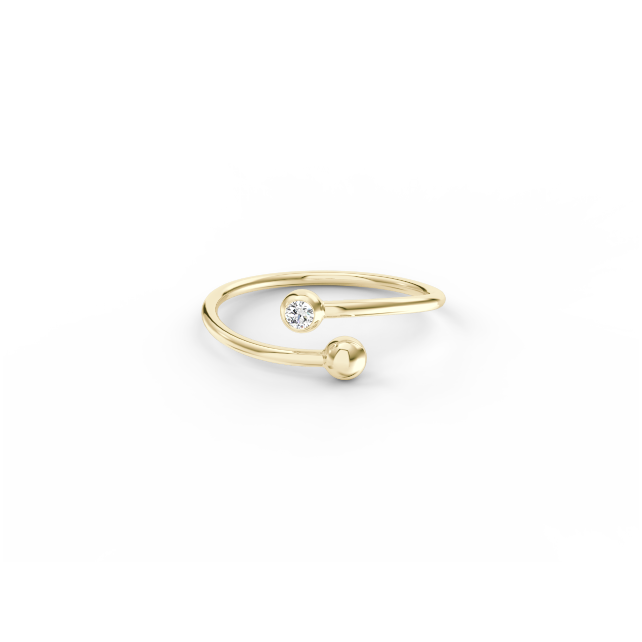 Prsten Swirl - žluté zlato, bílý diamant - Obrázek 2