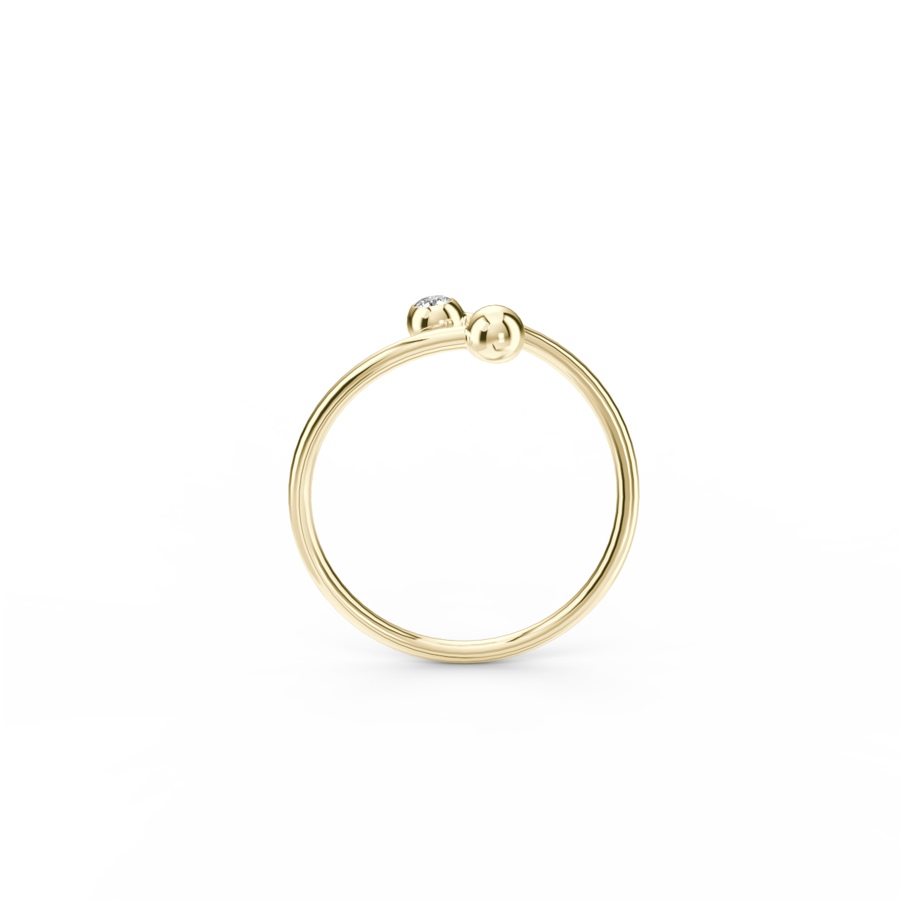 Prsten Swirl - žluté zlato, bílý diamant - Obrázek 3