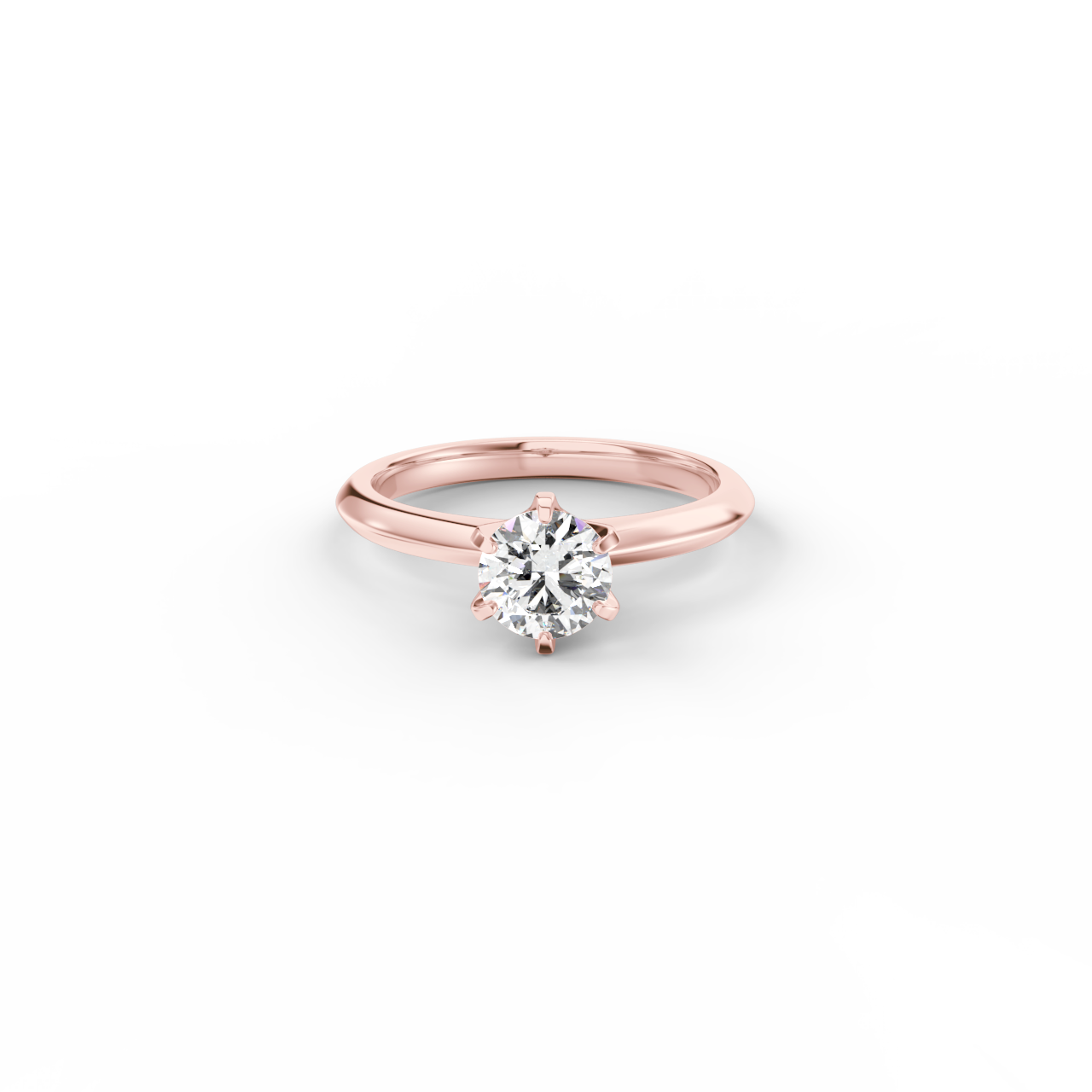 Prsten Caroline Klasik - růžové zlato, diamant 0,70 ct