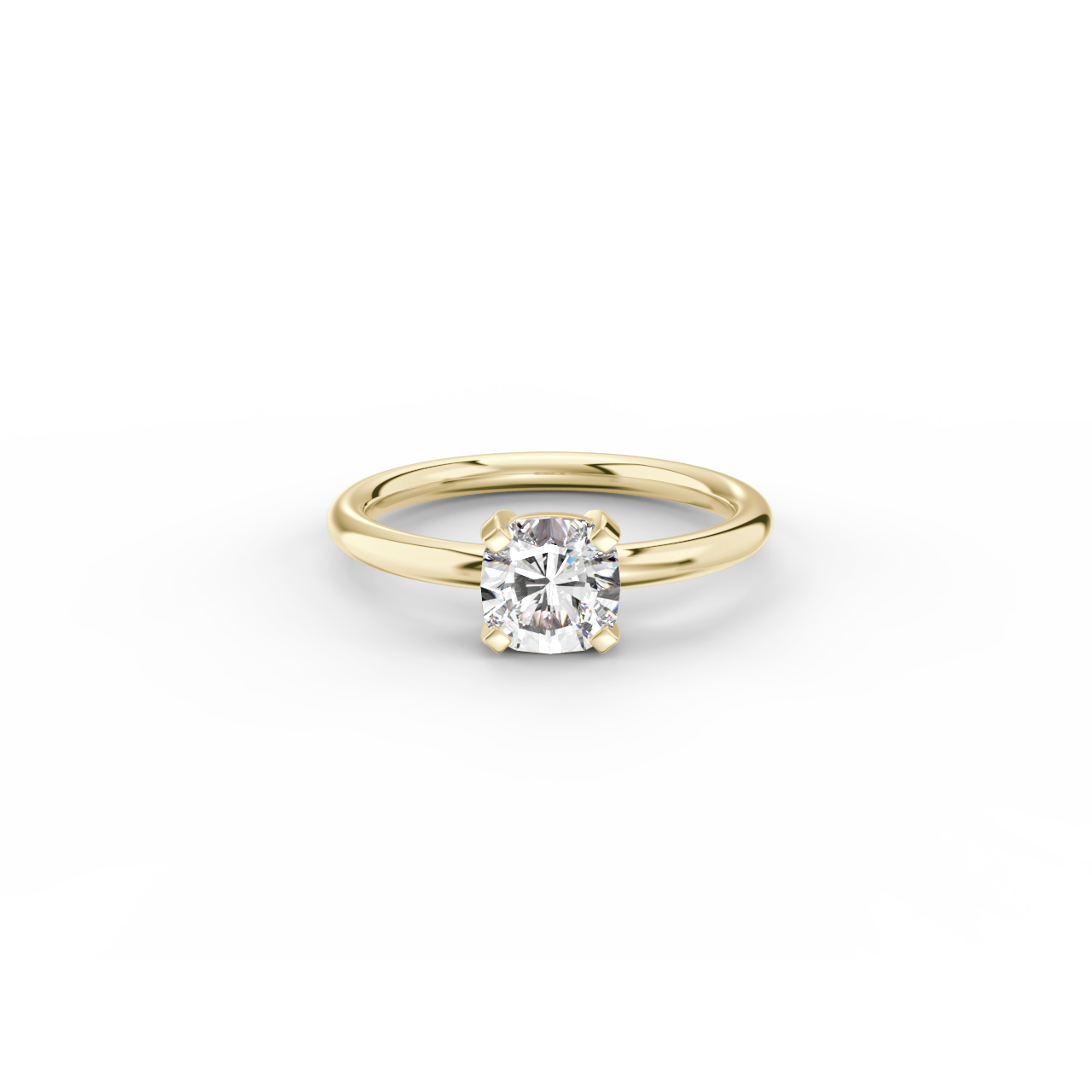 Prsten Cushion Klasik - žluté zlato