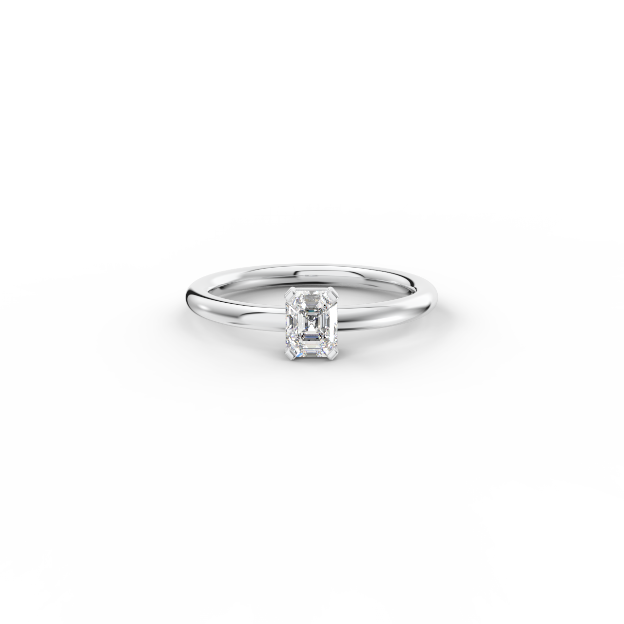 Prsten Emerald Modern - bílé zlato