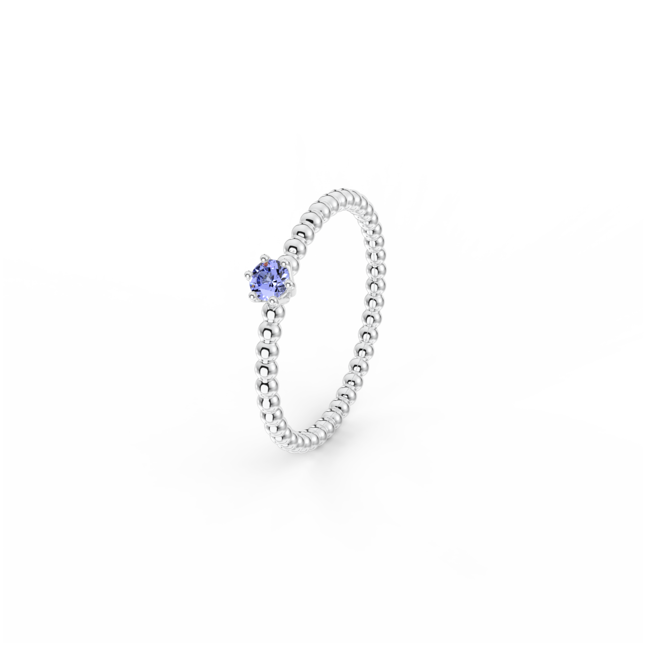 Prsten Bubbles 3 - bílé zlato, tanzanit