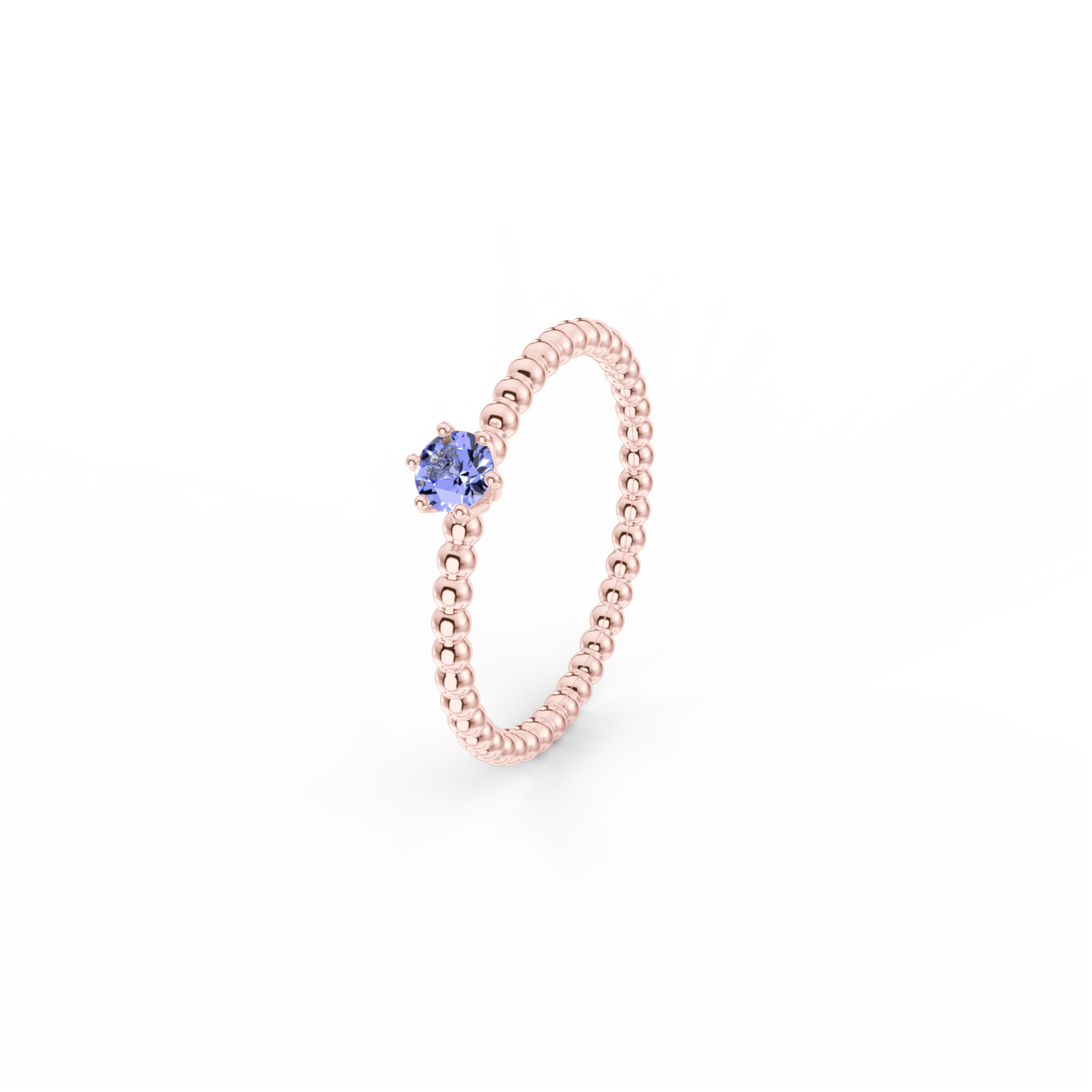 Prsten Bubbles 3,5 - růžové zlato, tanzanit