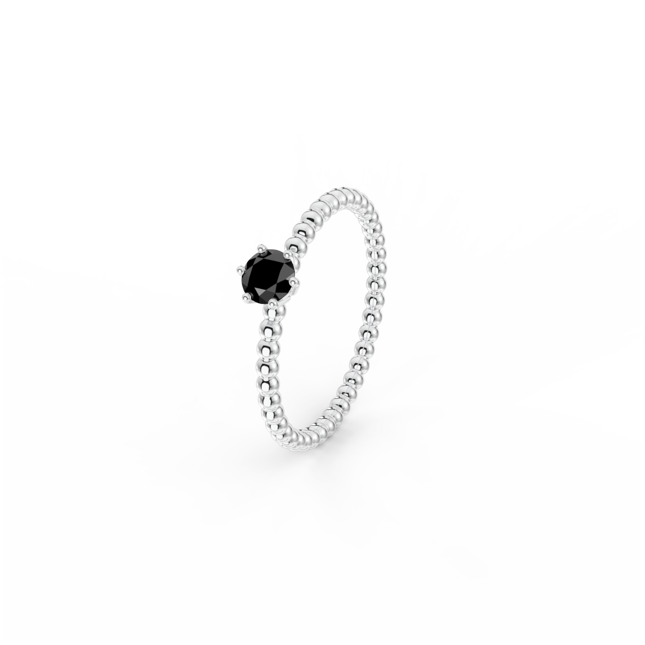 Prsten Bubbles 4 - bílé zlato, černý diamant