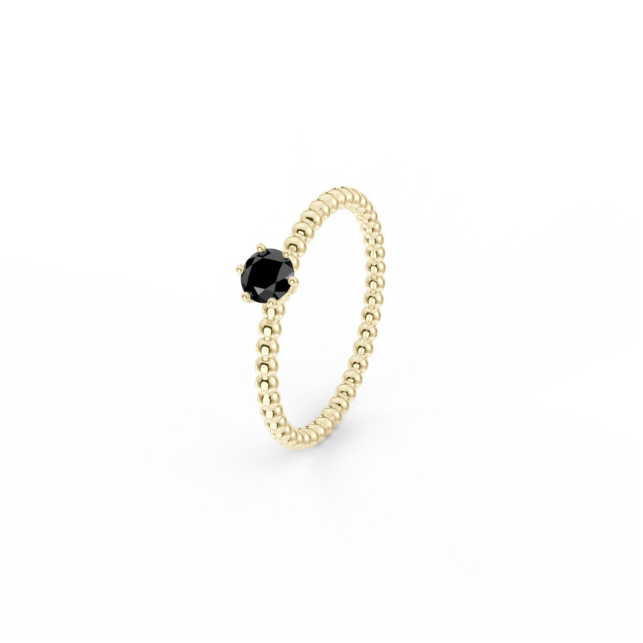 Prsten Bubbles 4 - žluté zlato, černý diamant