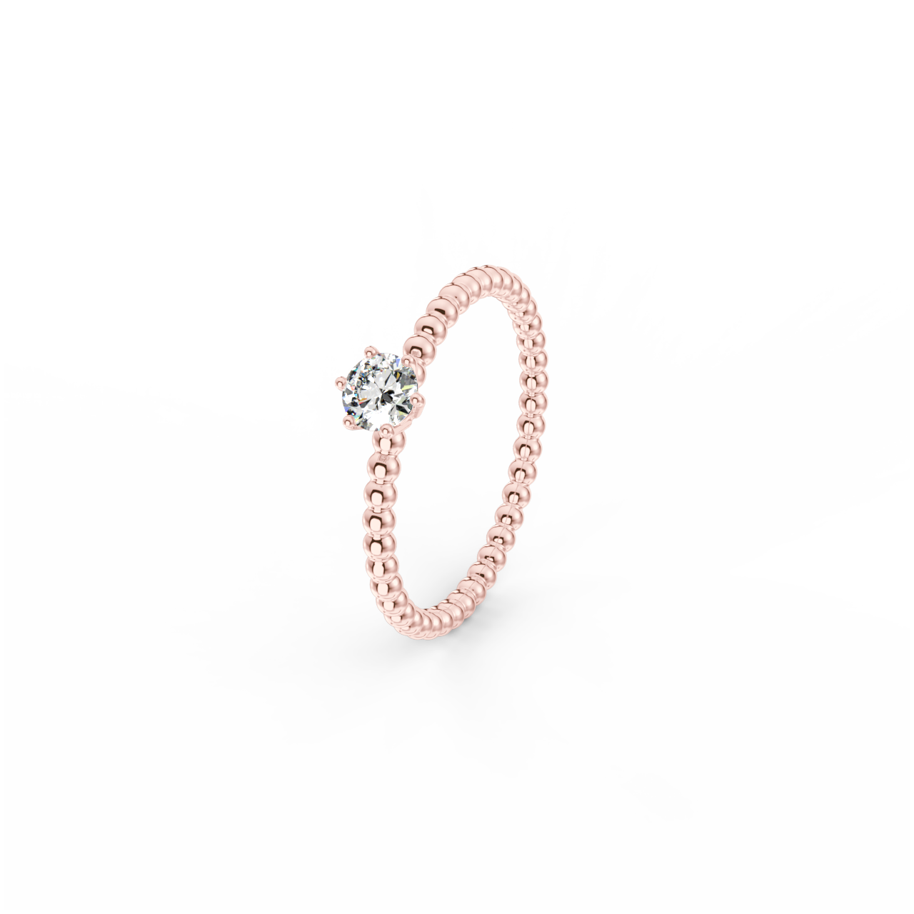 Prsten Bubbles 4 - růžové zlato, bílý diamant