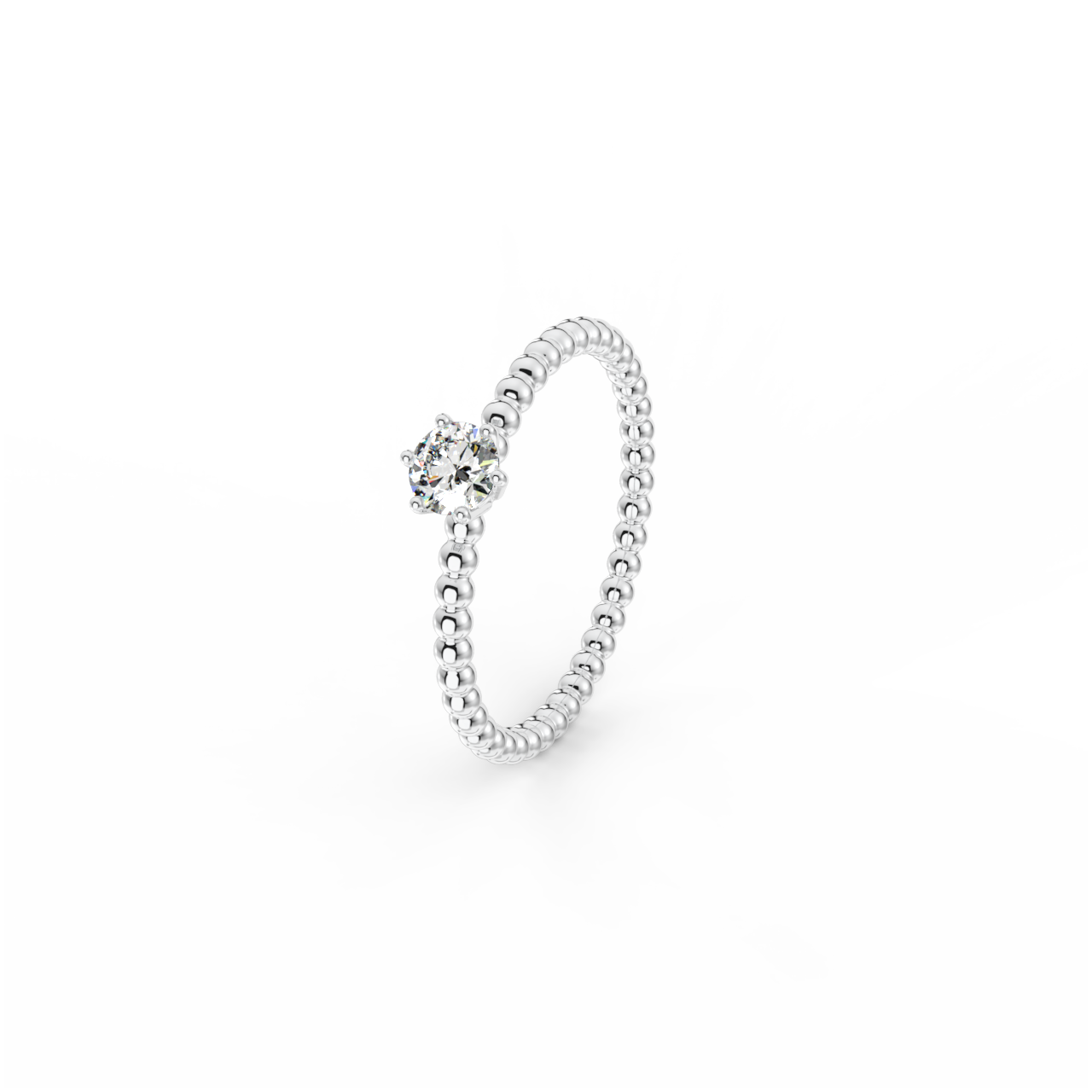 Prsten Bubbles 4 - bílé zlato, bílý diamant