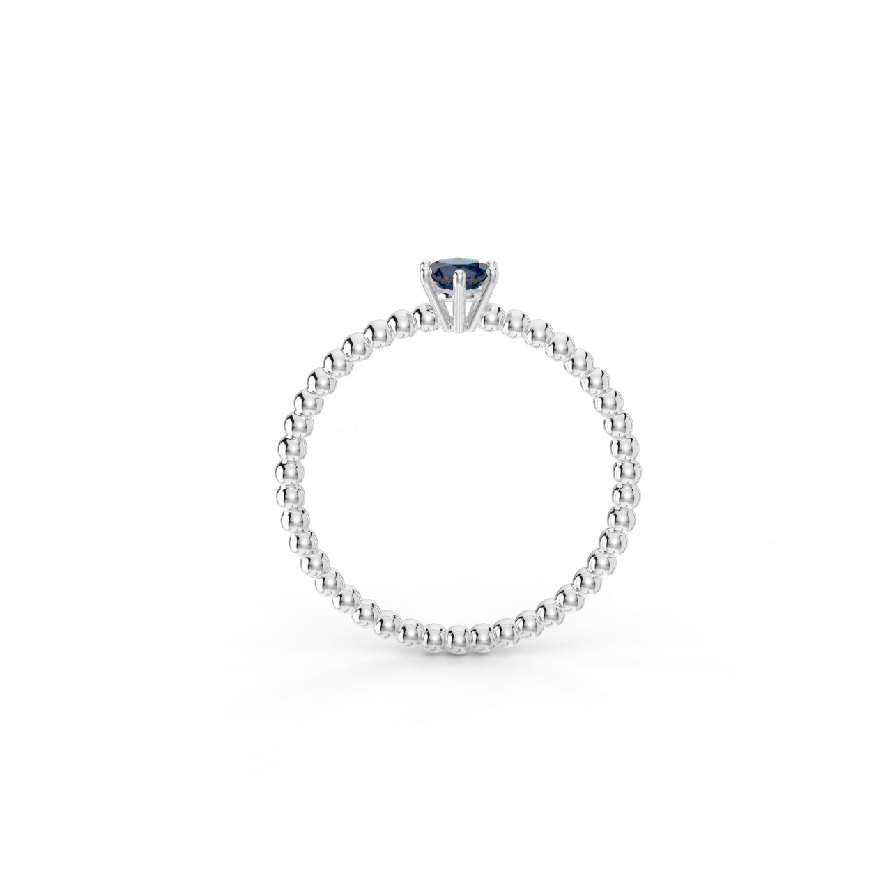 Prsten Bubbles 4 - bílé zlato, modrý safír - Obrázek 3