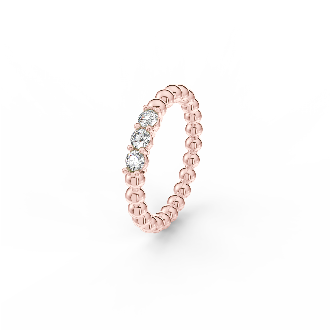 Prsten Bubbles Shine - růžové zlato, bílé diamanty