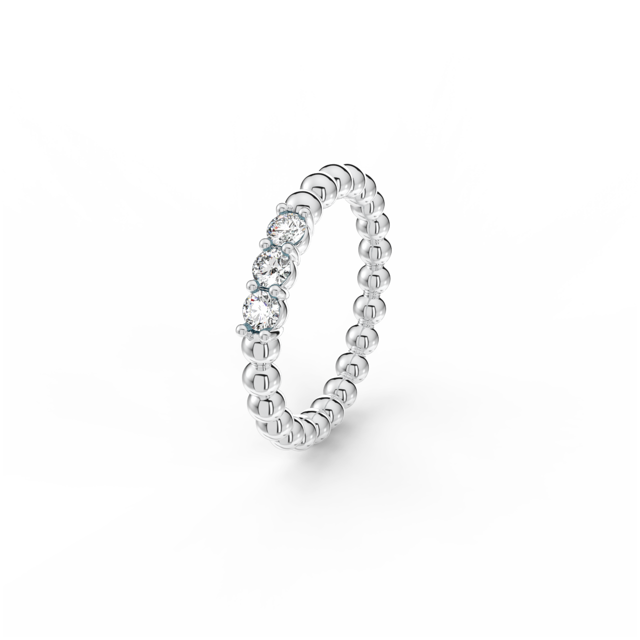 Prsten Bubbles Shine - bílé zlato, bílé diamanty