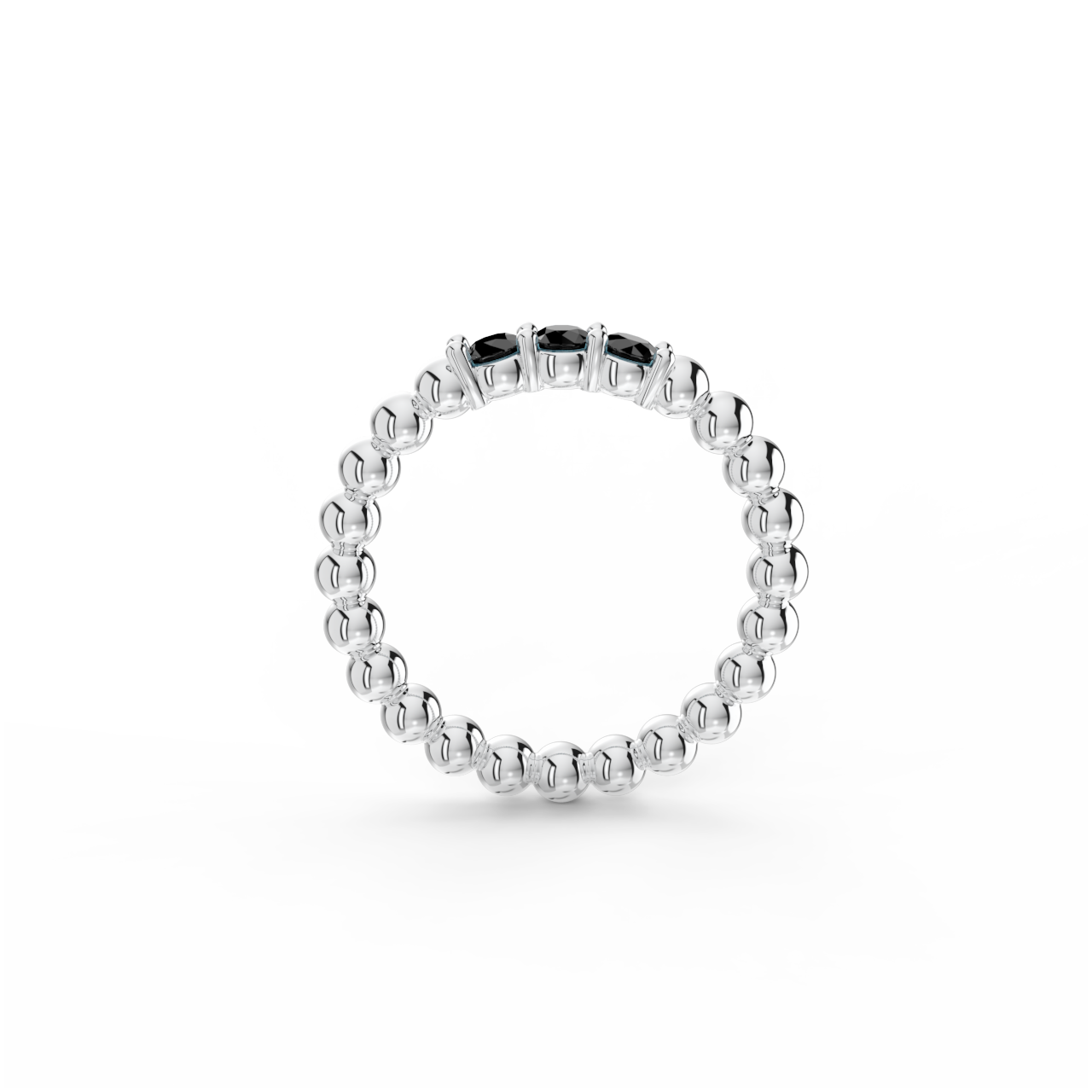 Prsten Bubbles Shine B - bílé zlato, černé diamanty - Obrázek 3