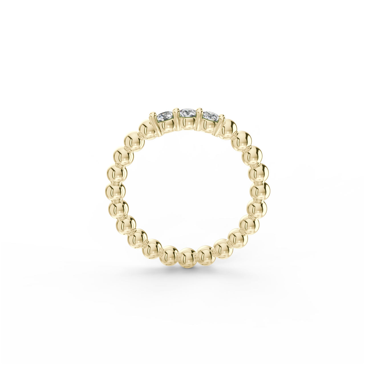 Prsten Bubbles Shine - žluté zlato, bílé diamanty - Obrázek 3