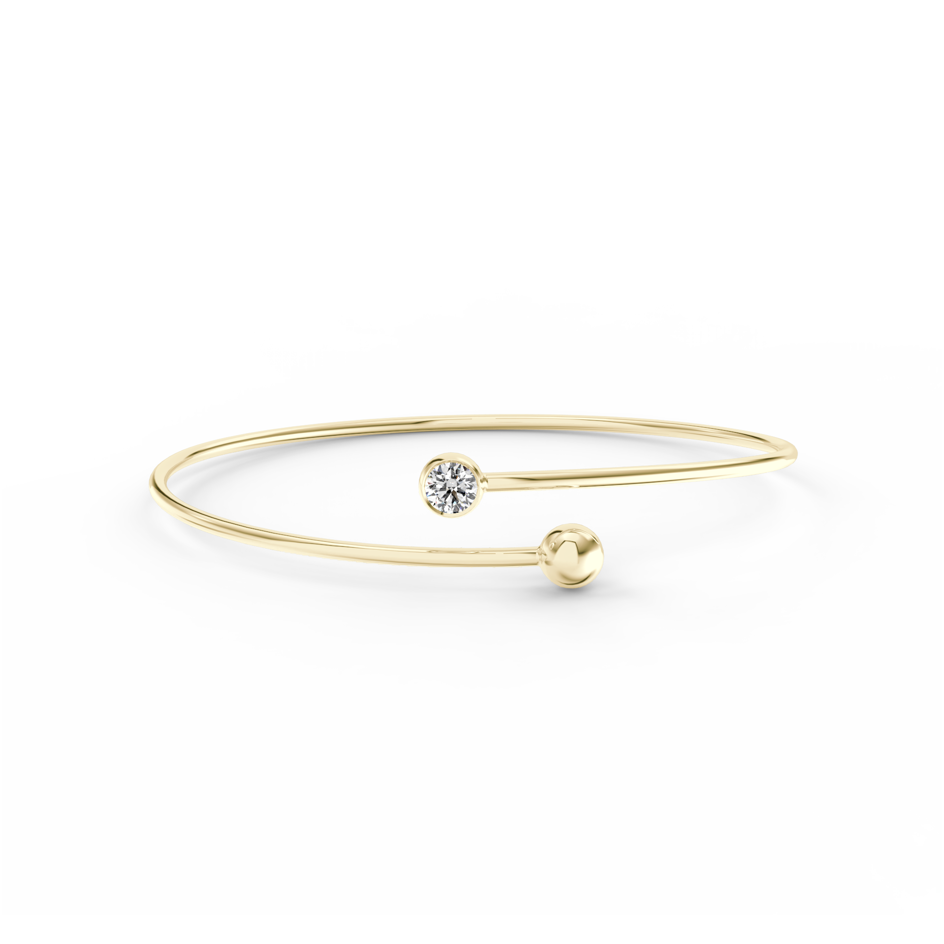 Náramek C Minimalist - žluté zlato, bílý diamant