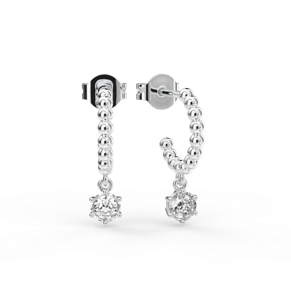 Náušnice Sparkle - bílé zlato, bílý diamant