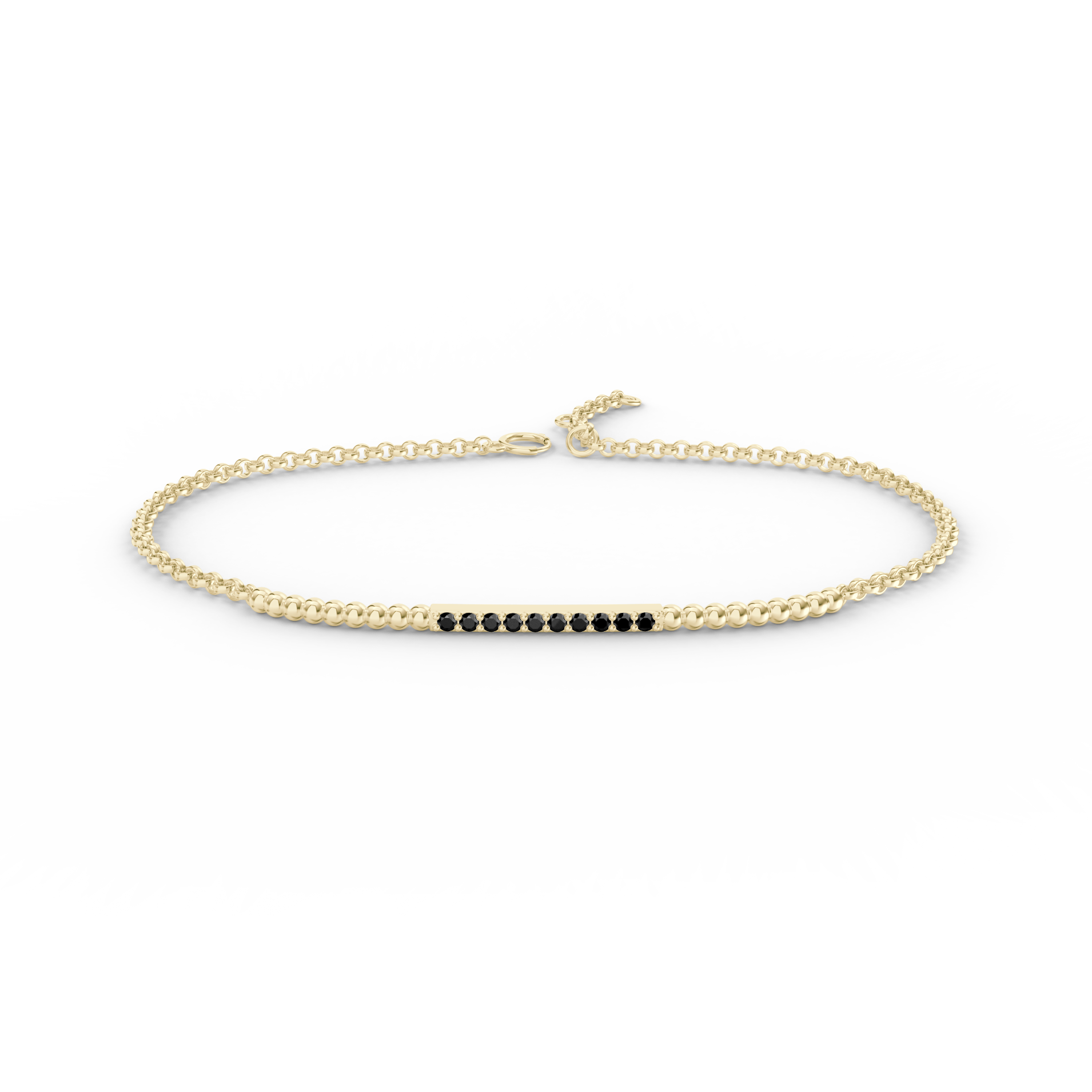 Náramek Ray - žluté zlato, černý diamant