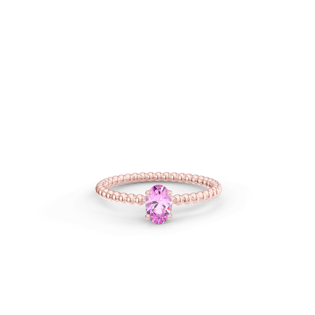 Prsten Bubbles Oval - růžové zlato, růžový safír - Obrázek 2