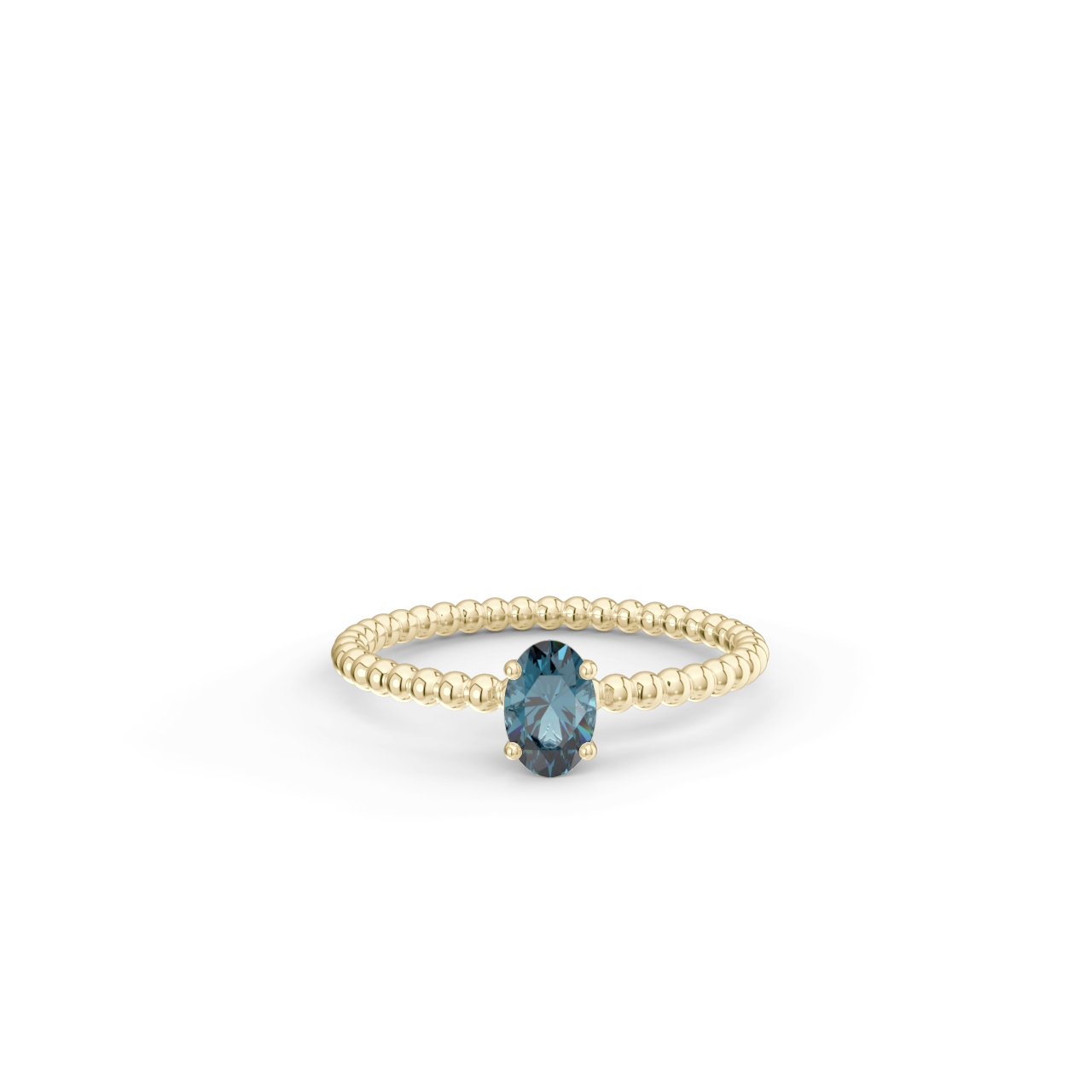 Prsten Bubbles Oval - žluté zlato, london topaz - Obrázek 2