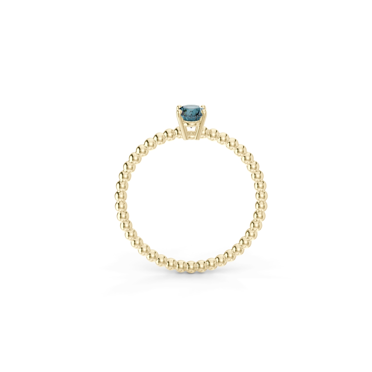 Prsten Bubbles Oval - žluté zlato, london topaz - Obrázek 3