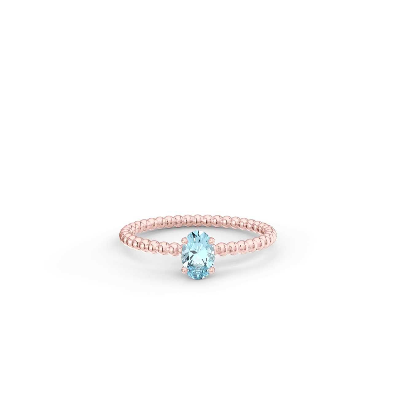 Prsten Bubbles Oval - růžové zlato, Swiss topaz - Obrázek 2