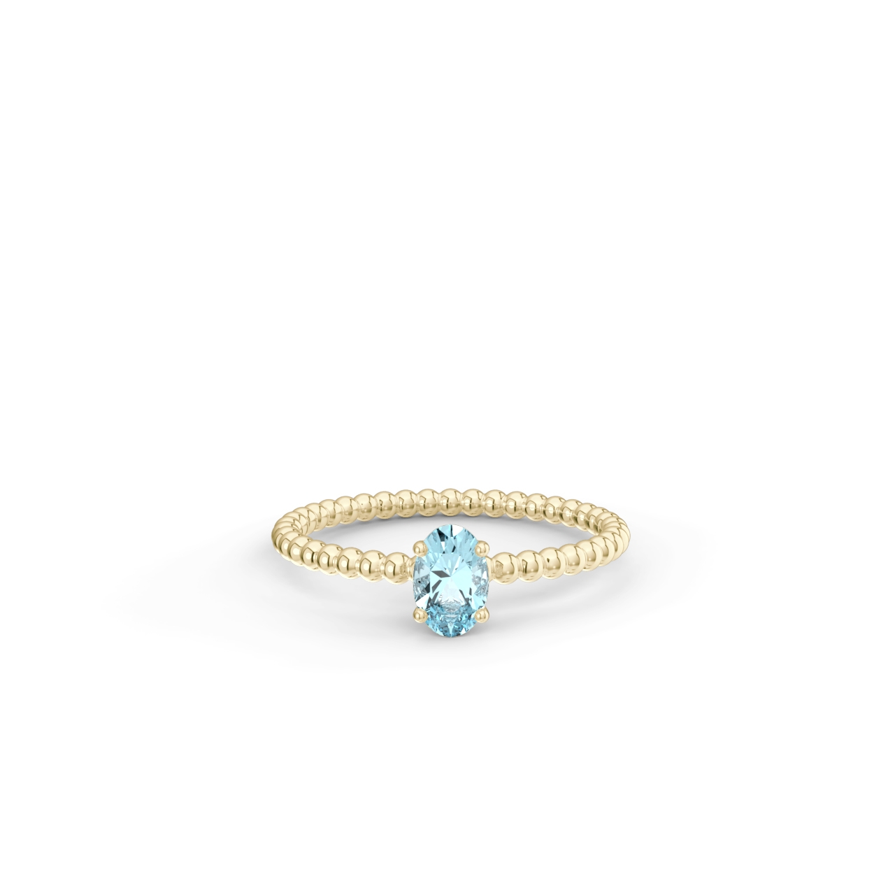 Prsten Bubbles Oval - žluté zlato, Swiss topaz - Obrázek 2