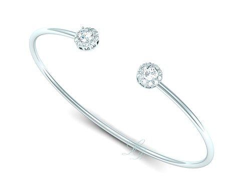 Náramek A Charlotte - bílé zlato, diamanty - Obrázek 2