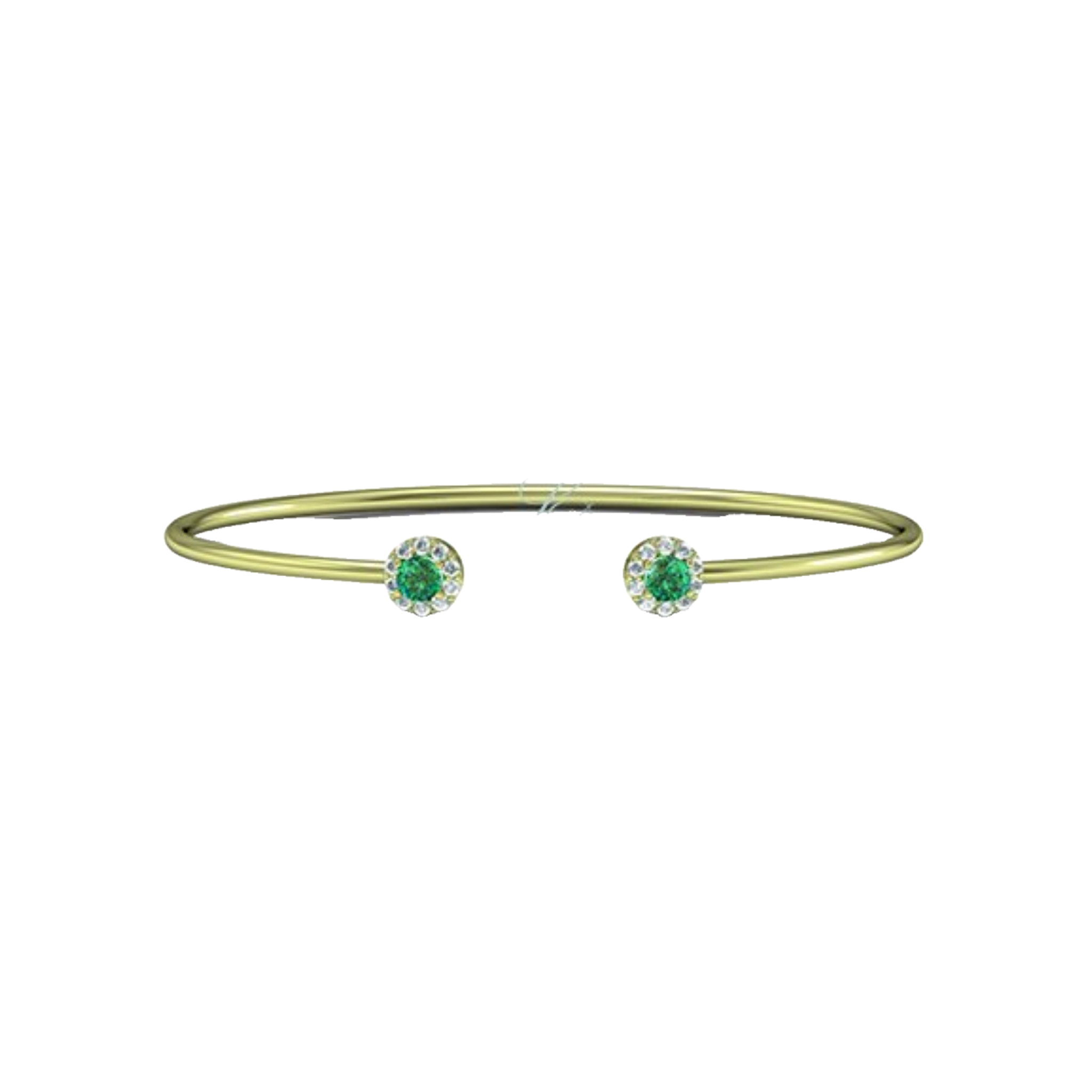 Náramek A Charlotte - žluté zlato, smaragdy