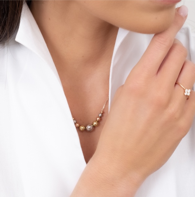 Náhrdelník Bubbles - kombinace zlata - Obrázek 3