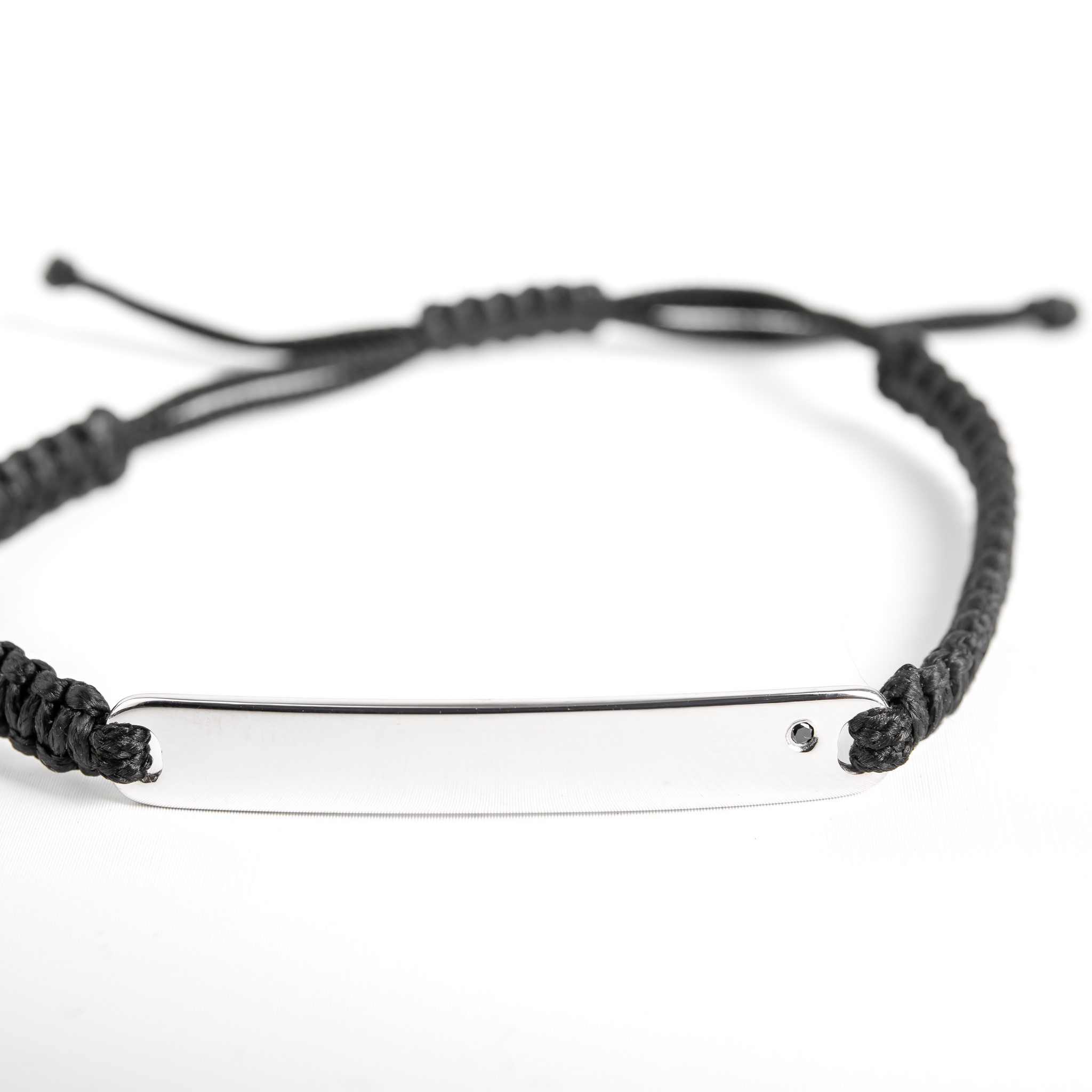 Shamballa s placičkou - bílé zlato