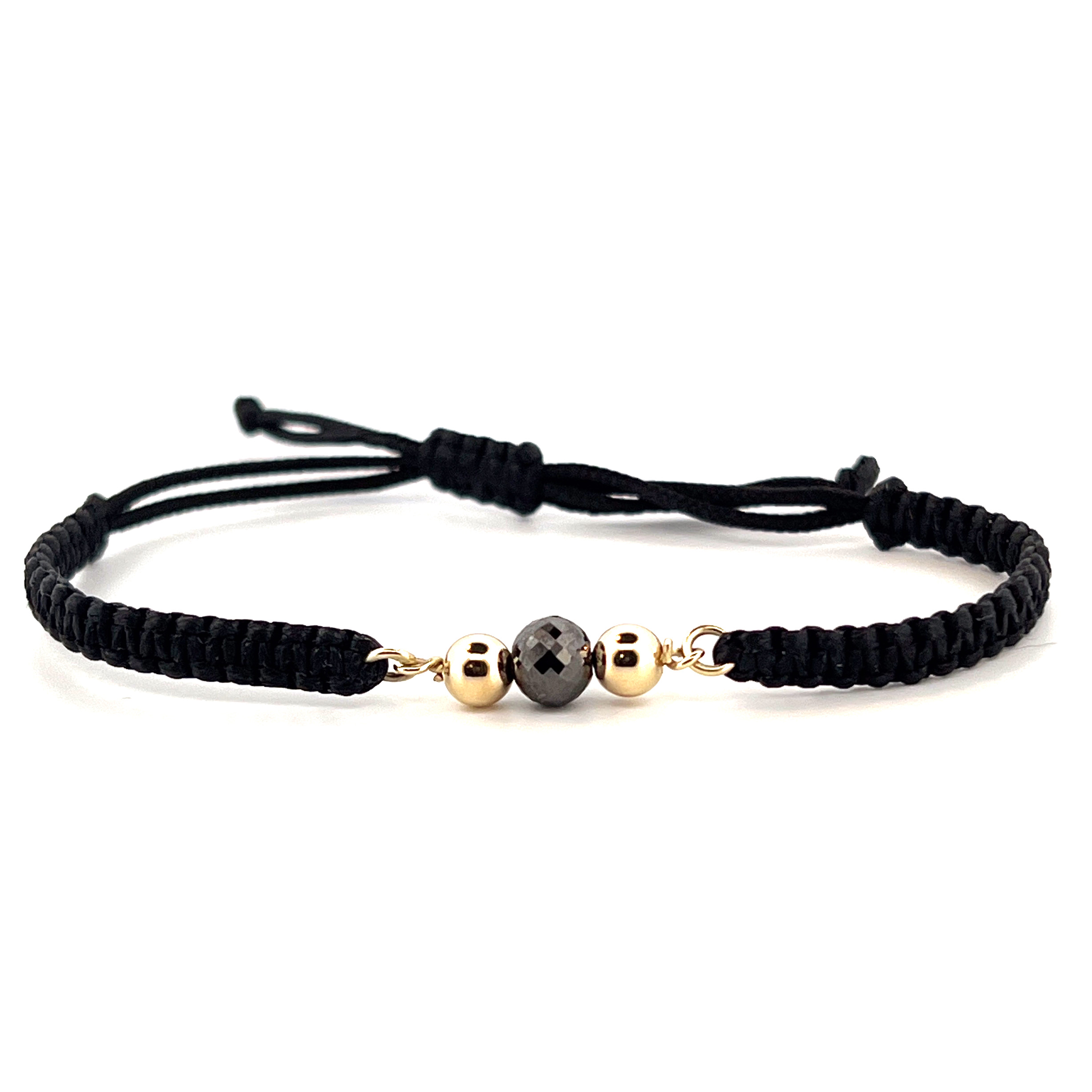 Shamballa s černým diamantem II - žluté zlato