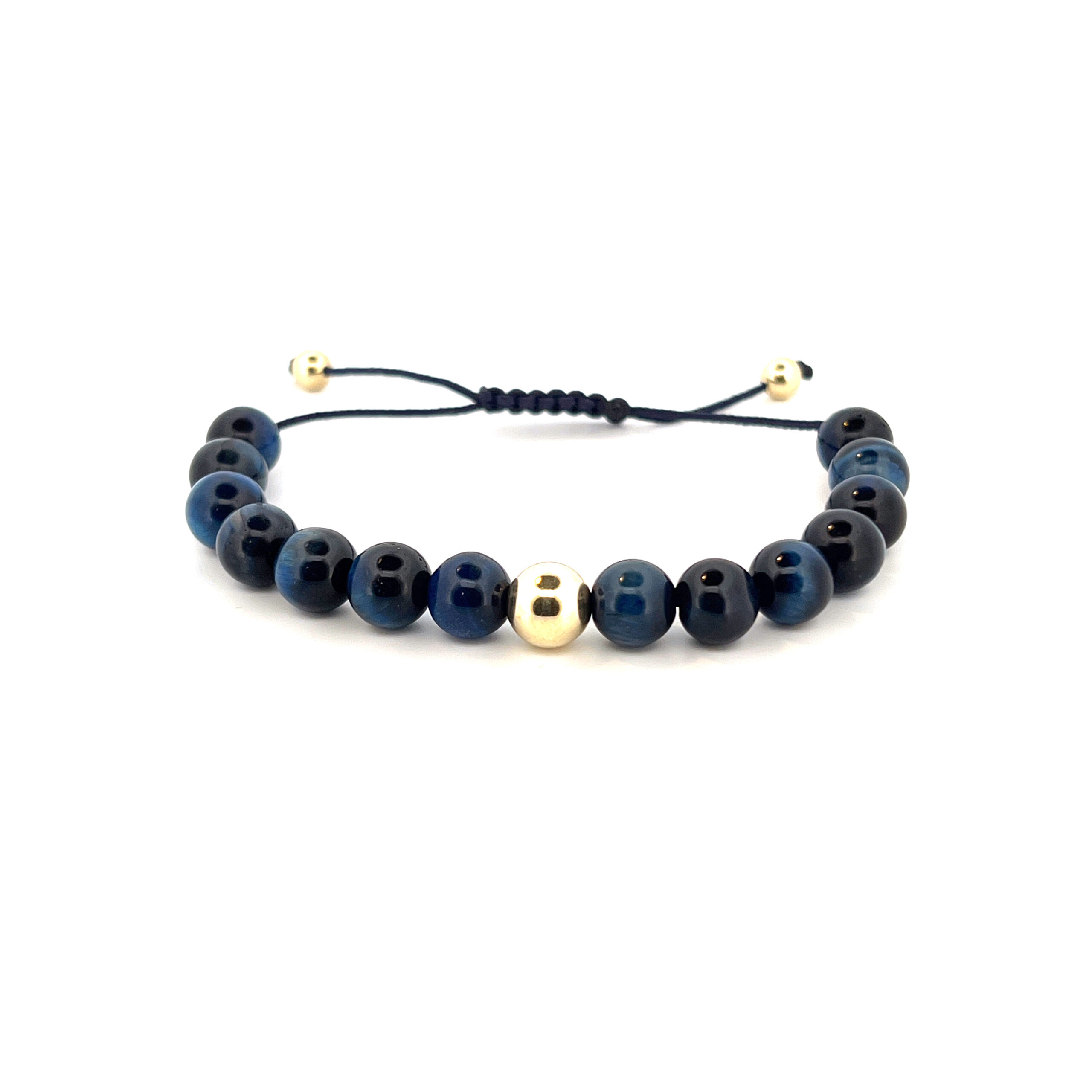 Náramek Shamballa Malachit Azurit modrý - žluté zlato