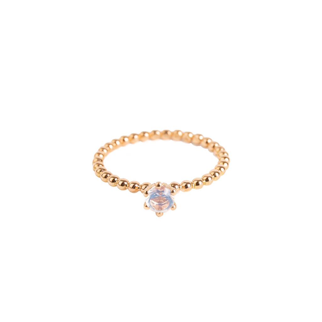Prsten Bubbles III - růžové zlato, slovenský opál