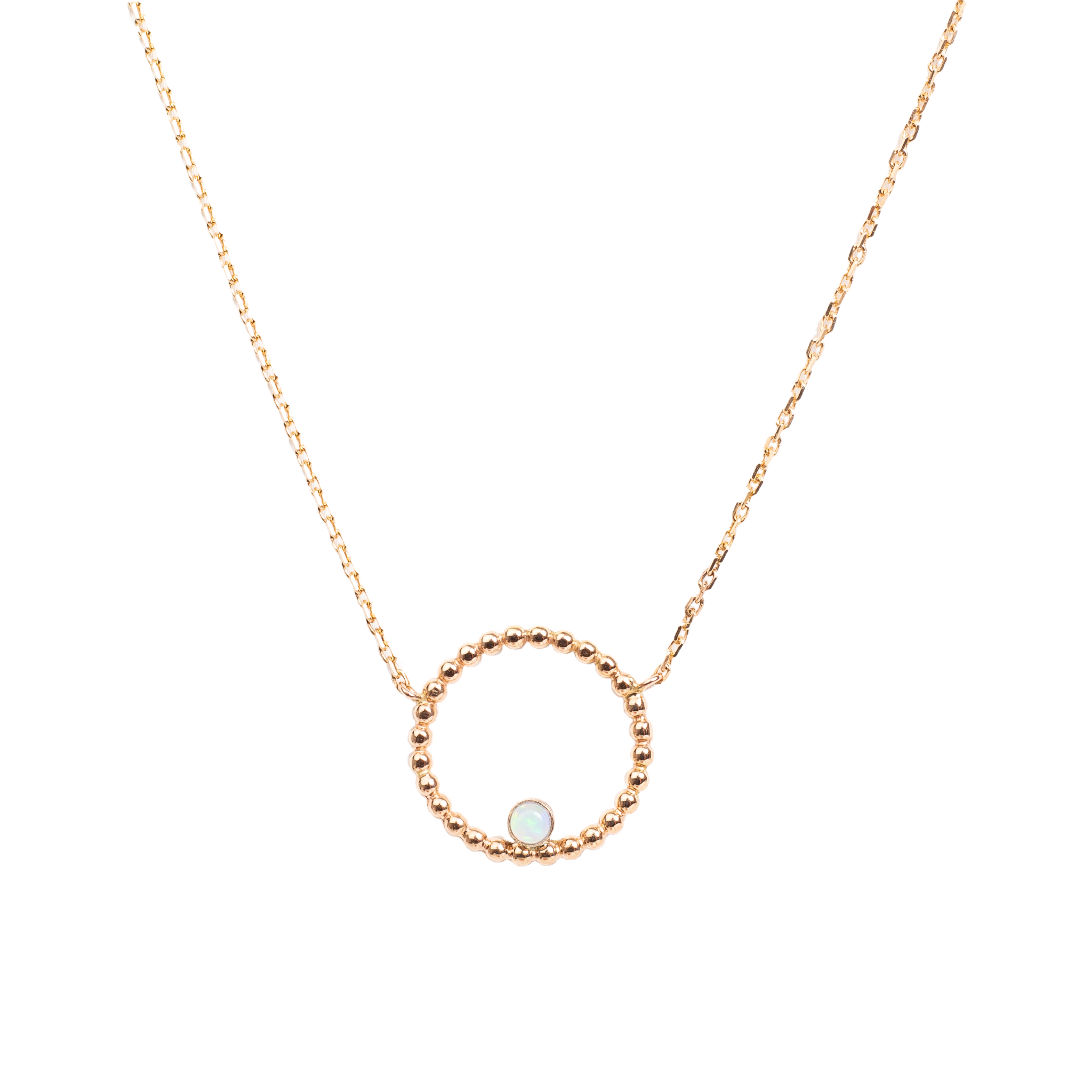 Náhrdelník Karma - růžové zlato, slovenský opál