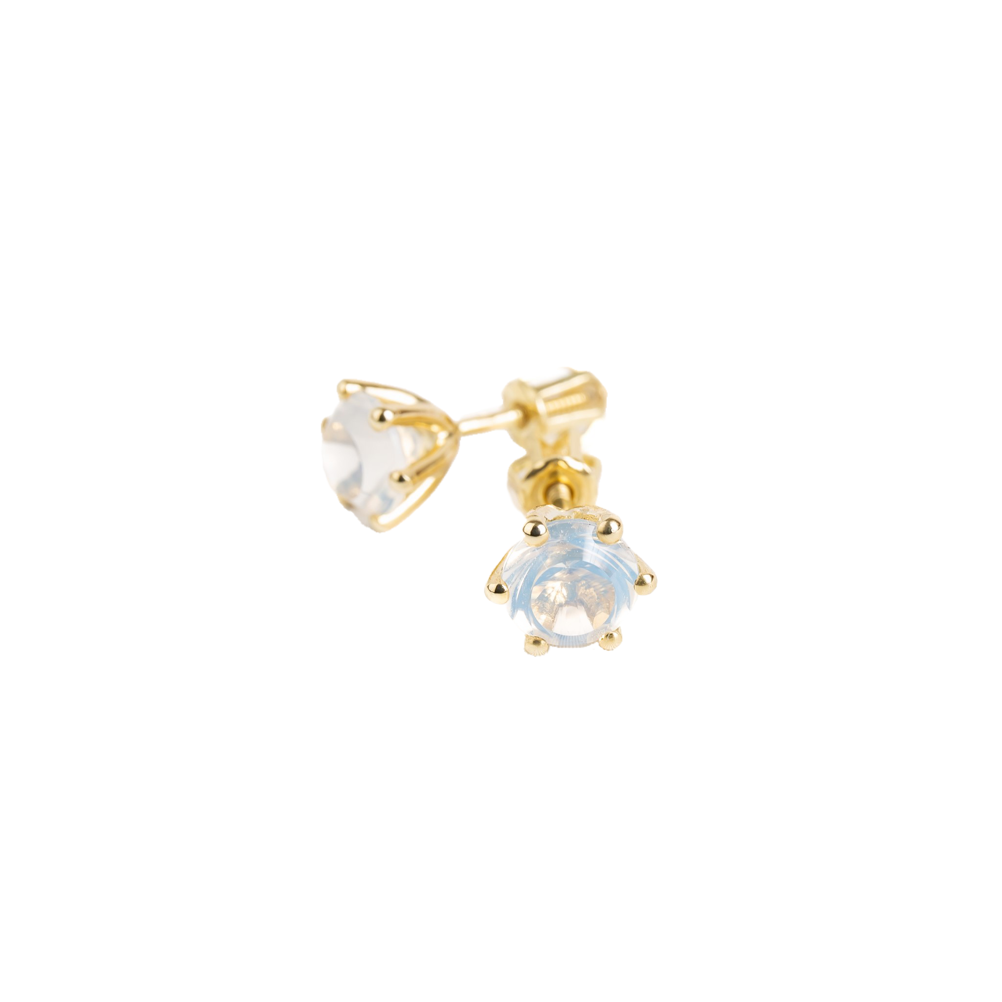 Náušnice Simple I - žluté zlato, slovenský opál