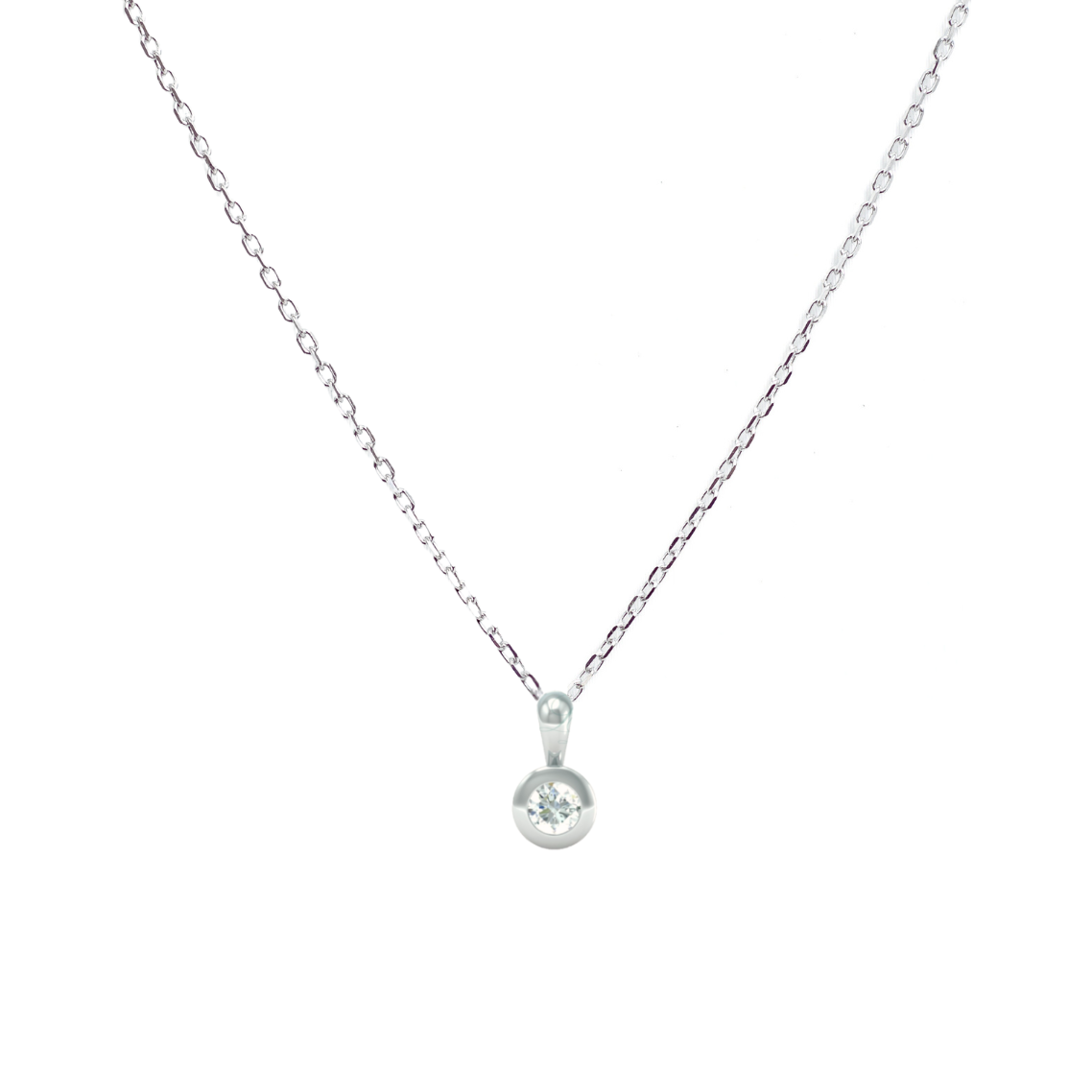 Přívěsek Button - bílé zlato, diamant