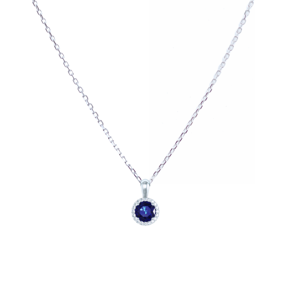 Přívěsek Chantal - bílé zlato, modrý safír