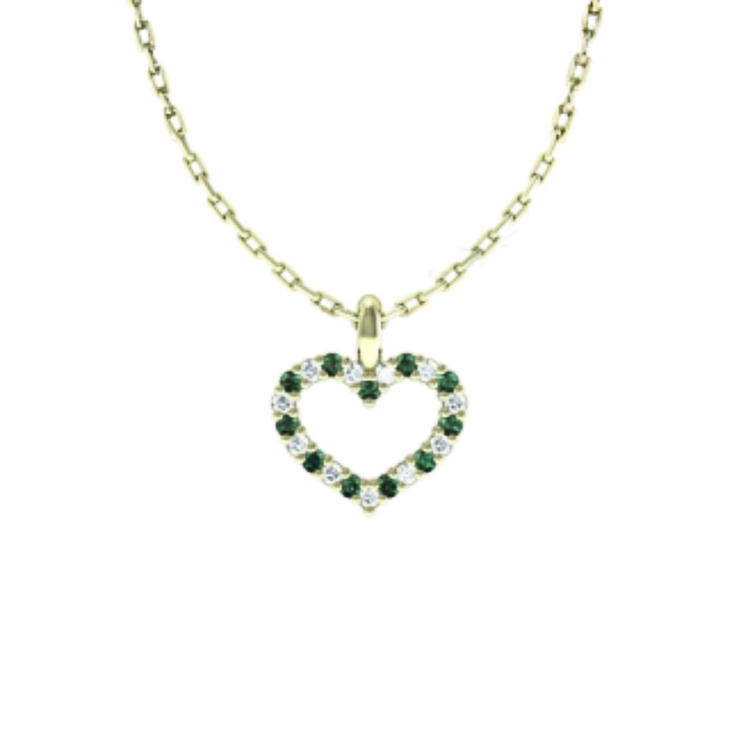 Přívěsek Lovely - žluté zlato, smaragdy