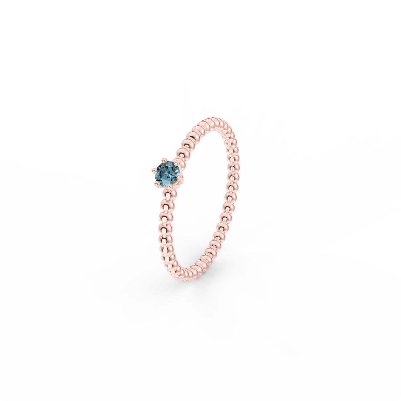 Prsten Bubbles 3 - růžové zlato, london topaz