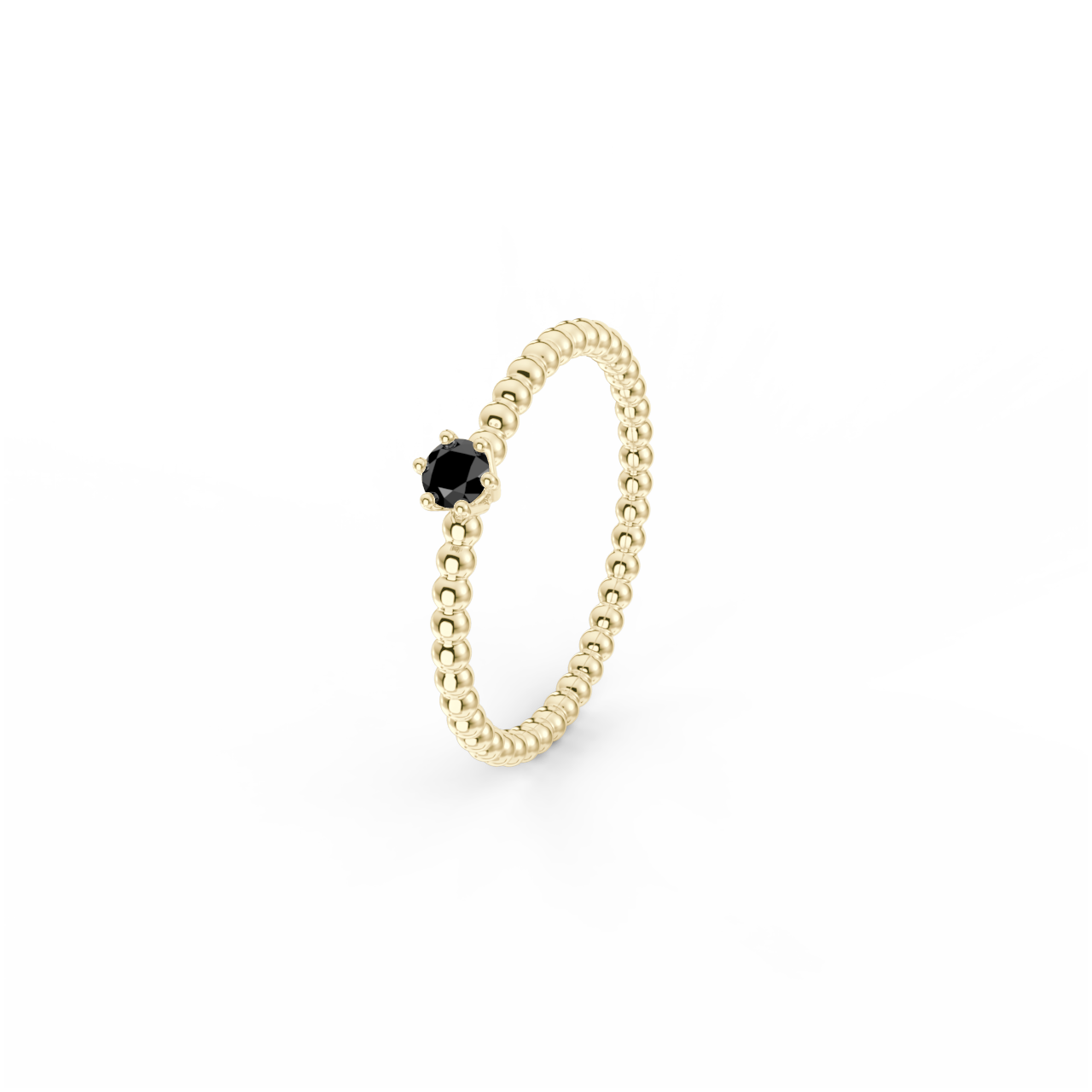 Prsten Bubbles 3 - žluté zlato, černý diamant