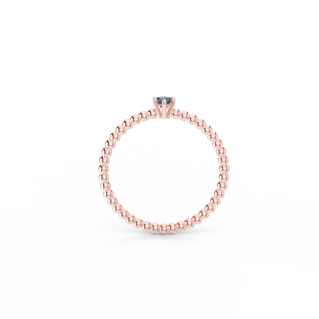 Prsten Bubbles 3 - růžové zlato, london topaz - Obrázek 3