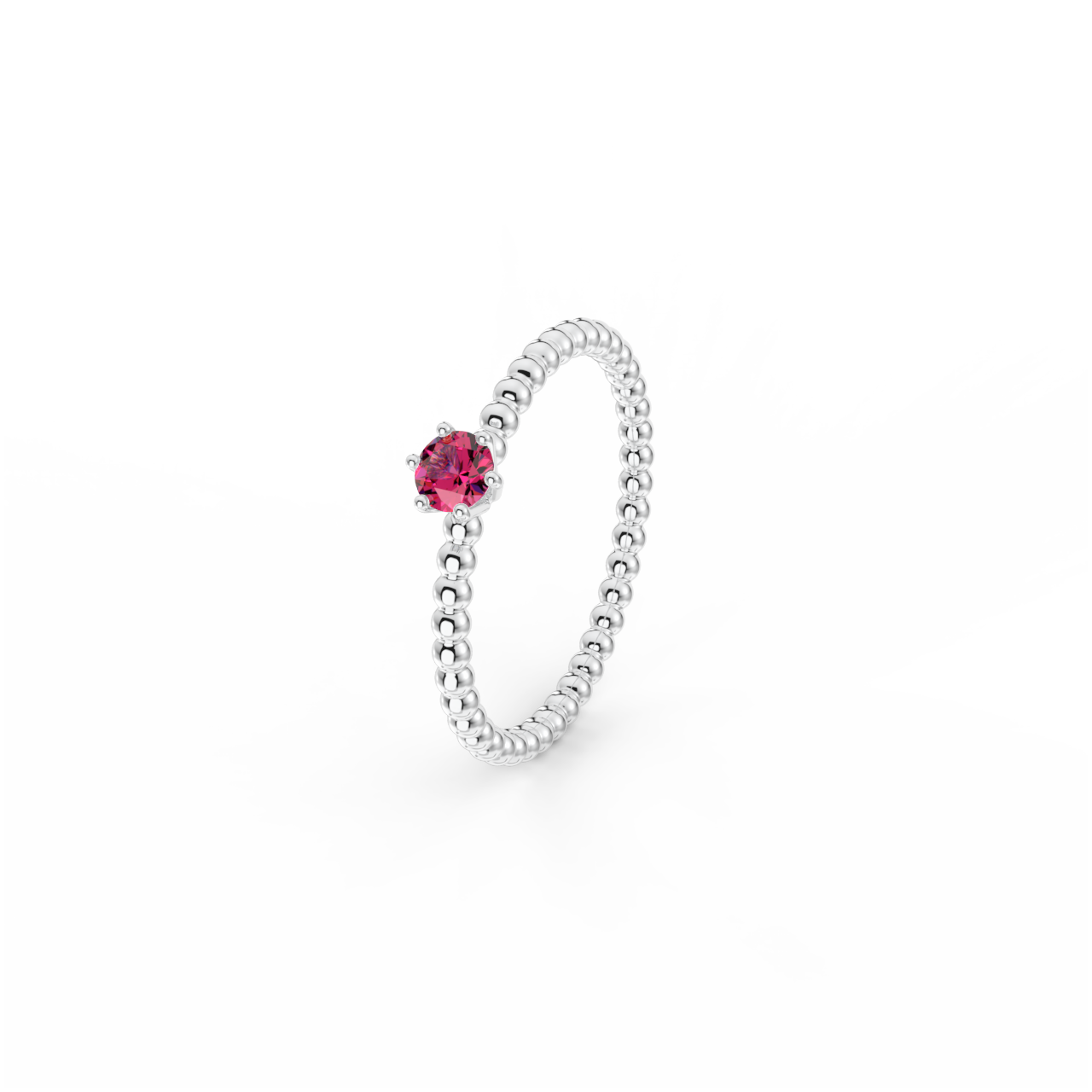 Prsten Bubbles 3,5 - bílé zlato, rubín