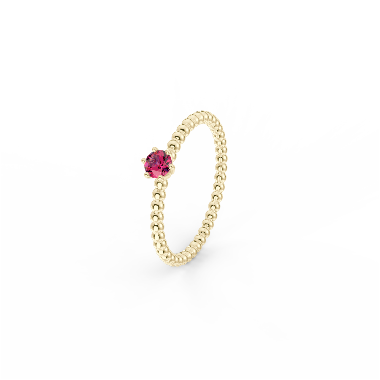 Prsten Bubbles 3,5 - žluté zlato, rubín