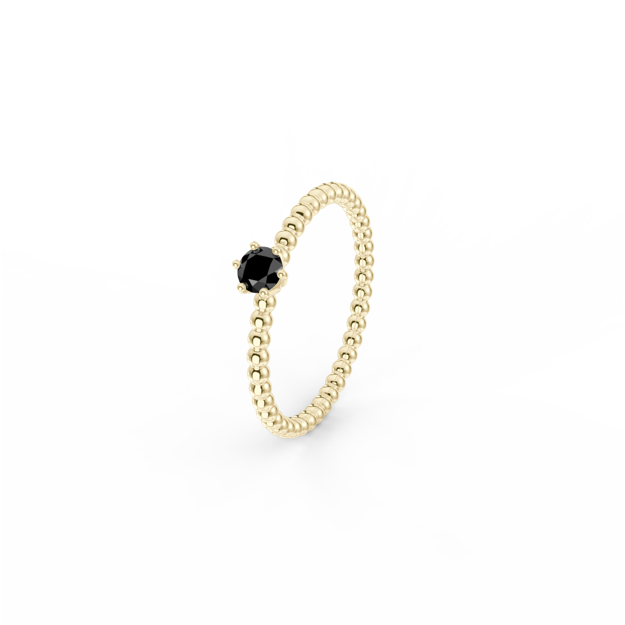 Prsten Bubbles 3,5 - žluté zlato, černý diamant