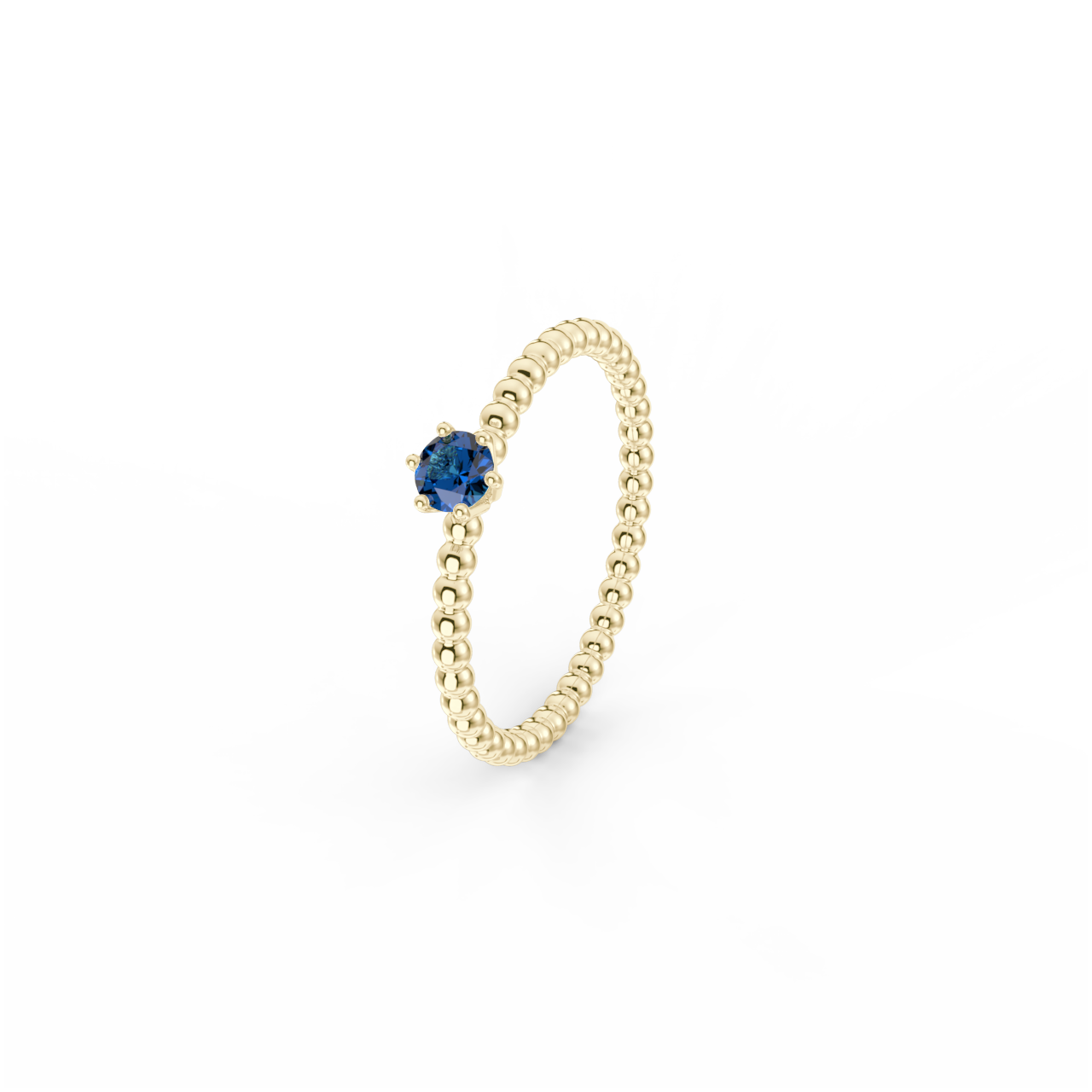 Prsten Bubbles 3,5 - žluté zlato, modrý safír