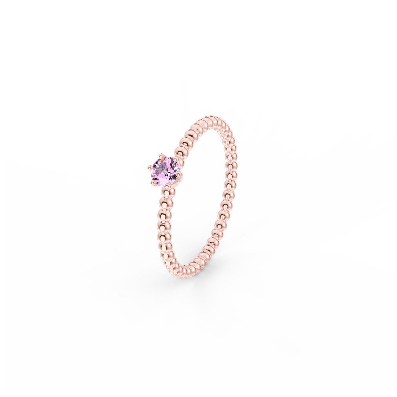 Prsten Bubbles 3,5 - růžové zlato, růžový safír