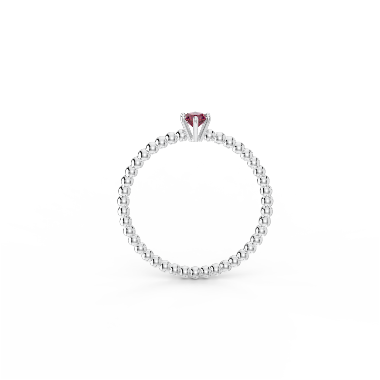 Prsten Bubbles 3,5 - bílé zlato, rubín - Obrázek 3