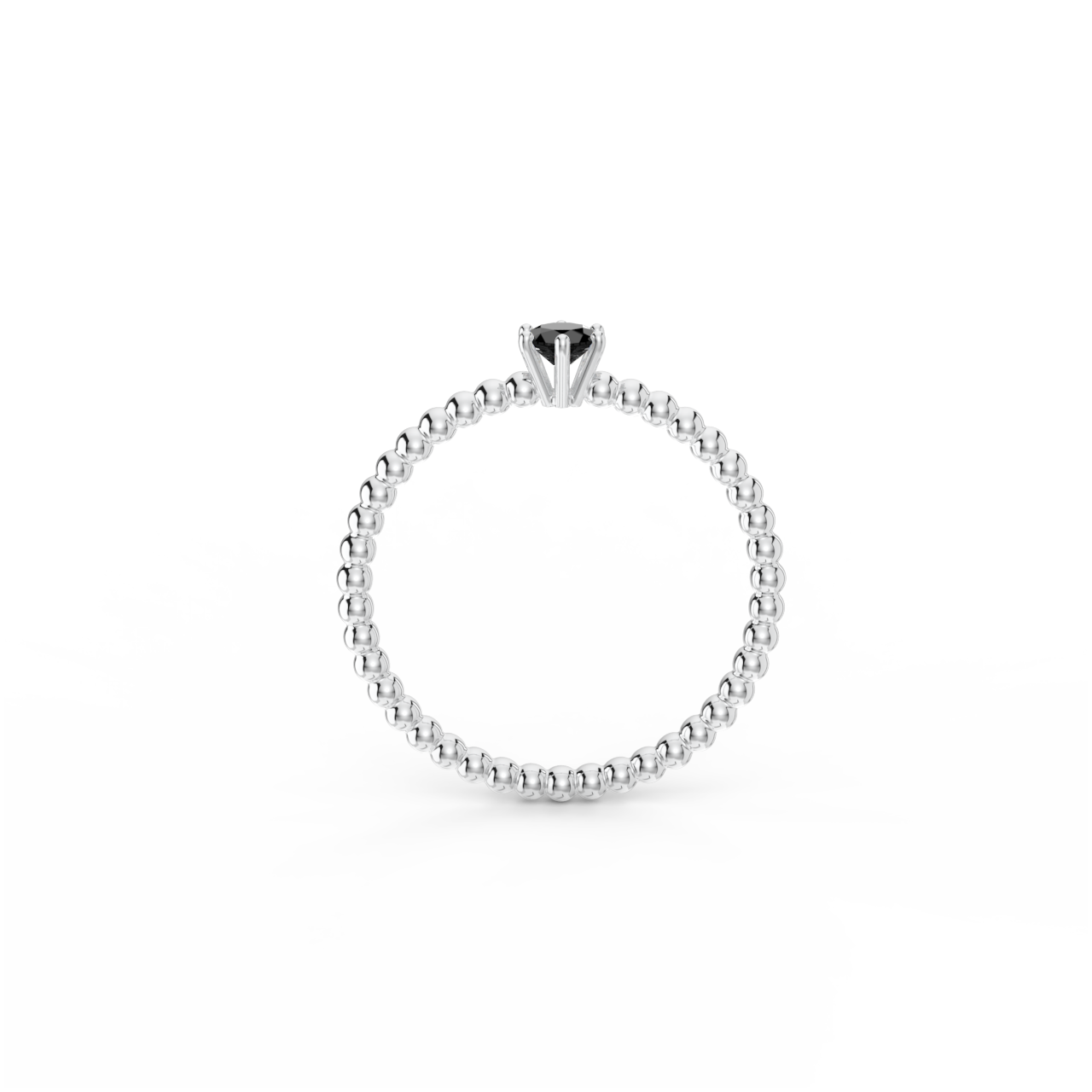 Prsten Bubbles 3,5 - bílé zlato, černý diamant - Obrázek 3