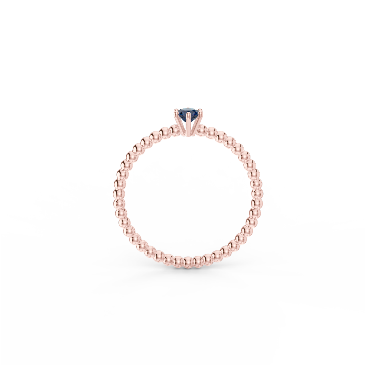 Prsten Bubbles 3,5 - růžové zlato, modrý safír - Obrázek 3