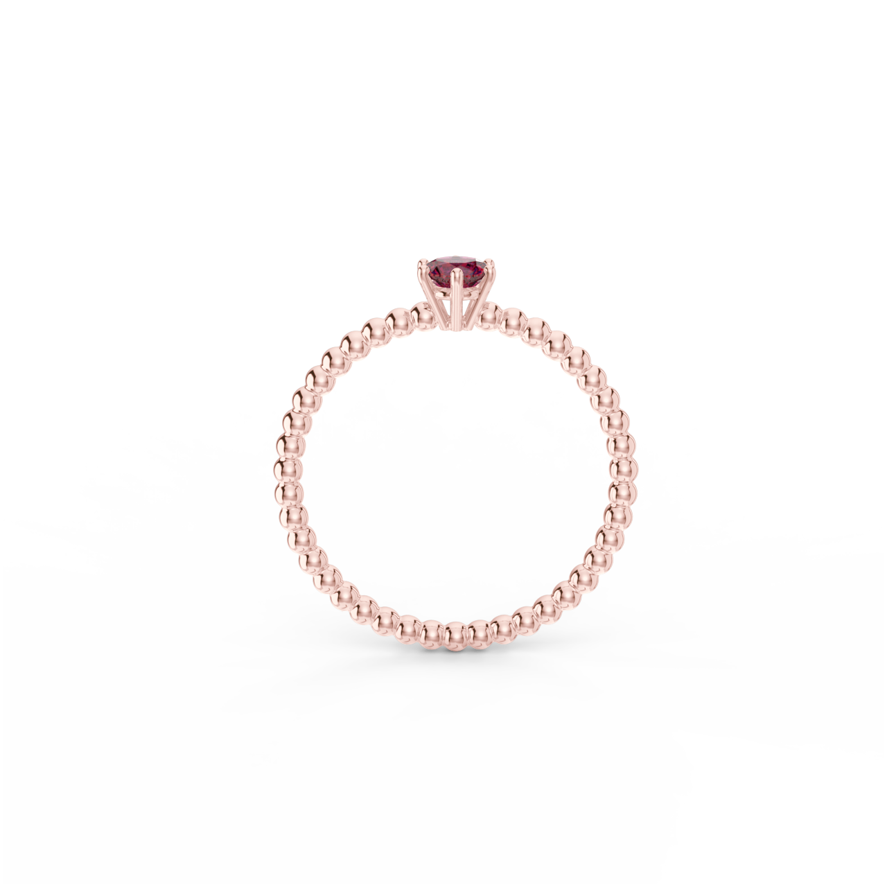Prsten Bubbles 4 - růžové zlato, rubín - Obrázek 3